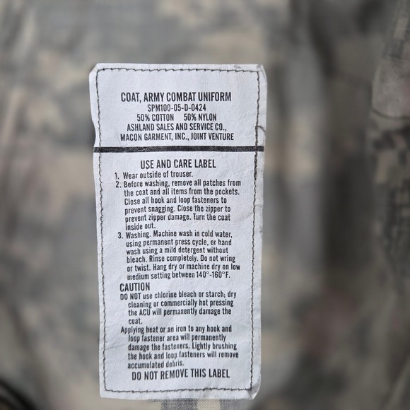 US Army Combat Uniform ACU Digital Camo Jacket Medium Regular NSN 8415015198510 - Picture 4 of 8